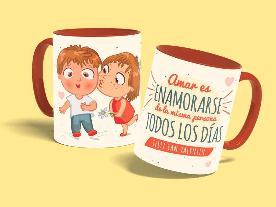 enamorarse todos los dias-taza roja-con fondo