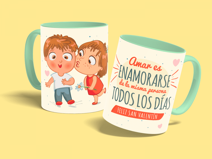 enamorarse todos los dias-taza verde agua-con fondo