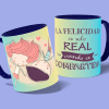 la felicidad es real-taza azul oscuro-con fondo