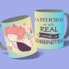 la felicidad es real-taza gris-con fondo