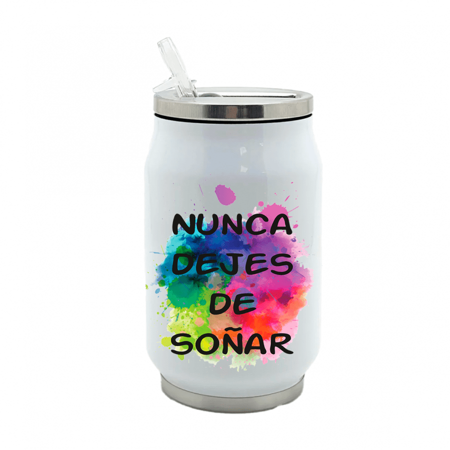 Lata nunca dejes de soñarfondo blanco