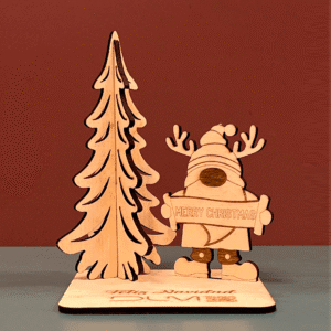 Tarjeta felicitación navideña de madera