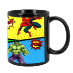 Taza negra con espacio blanco personalizada