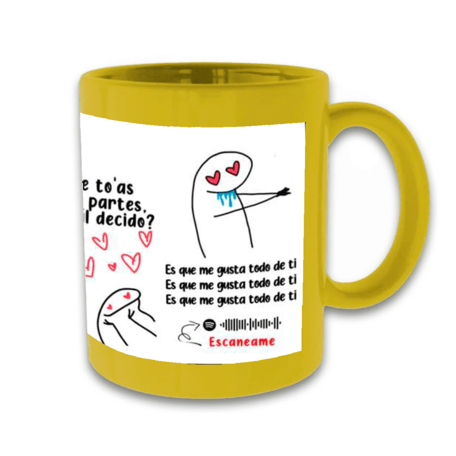 tazas con ventana amarillo personalizada